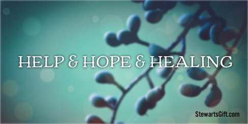 Grape Vine with text "HELP & HOPE & HEALING"
