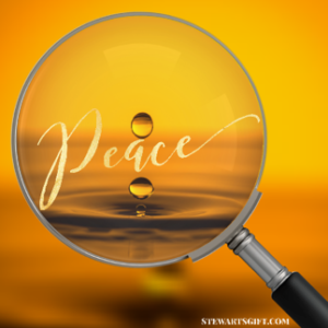 Magnifying Glass with text "Peace"