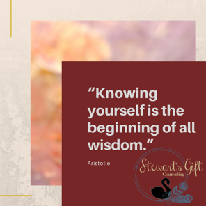 Text "Knowing yourself is the beginning of all wisdom